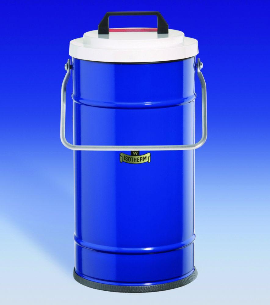 KGW Schieder Large Insulating Vessel with Cover and Handle Cap, 10 Ltrs, Blue Coated Protective Casing Out of Metal