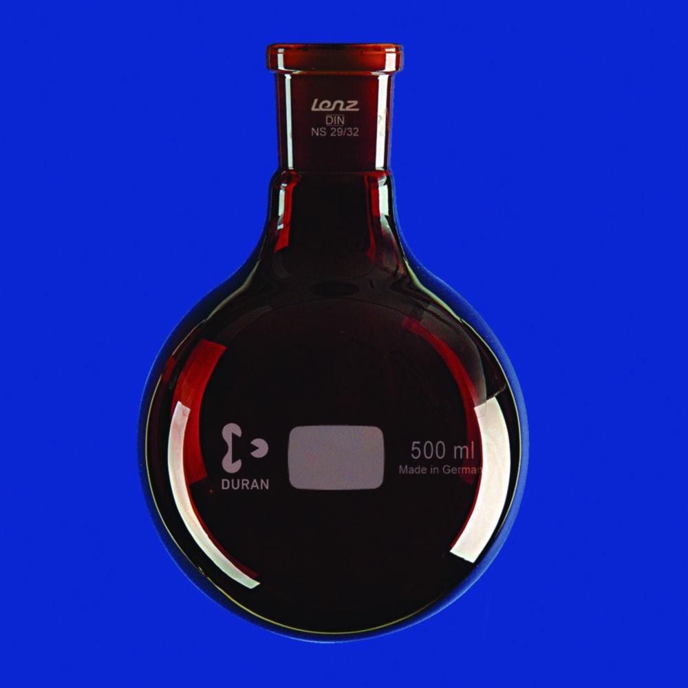 Lenz-Laborglas Round-bottom Flasks with Conical Joint, Amber, Cap. ml 1000 Socket NS 29/32


