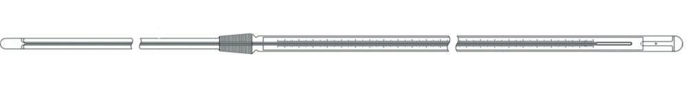 Ludwig Schneider Precision Thermometer with NS 14/23 -100...+30°C in 1°C, Alcohol Red, 375mm, In-built Length 125mm, Immersion Depth 102mm, Calibratable