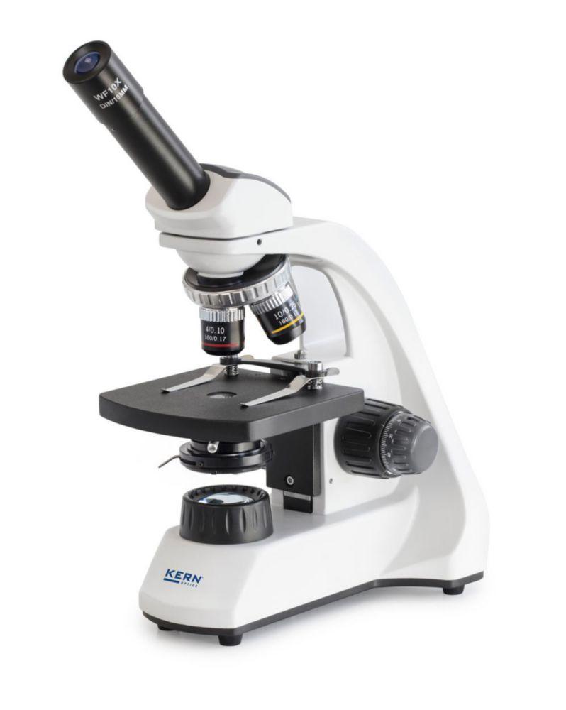 Kern Compound Microscope OBT 102 Monocular, Achromat 4/10/40 WF10x18; 1W LED


