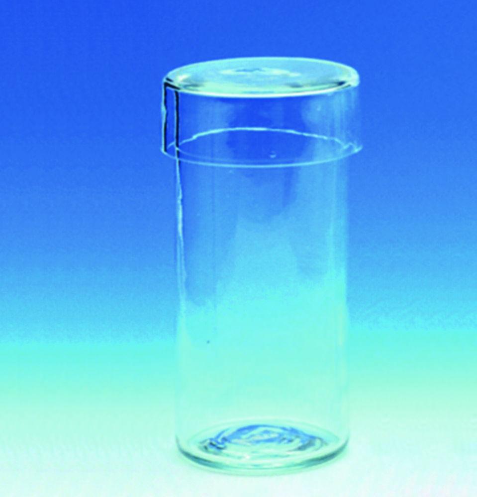 Hecht Staining Cylinder, Round 40x85 mm, with Cover, Soda Glass

