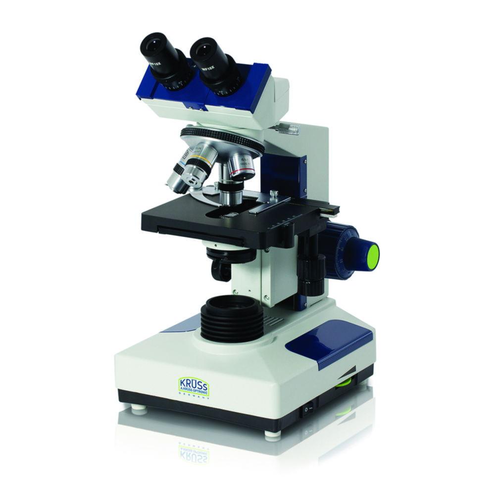 Kruss Microscopes, trinocular, eyepieces 10x planocular achrom.objectives: 4x, 10x, 40x, 100x, with photo-tube and built-in illumination

