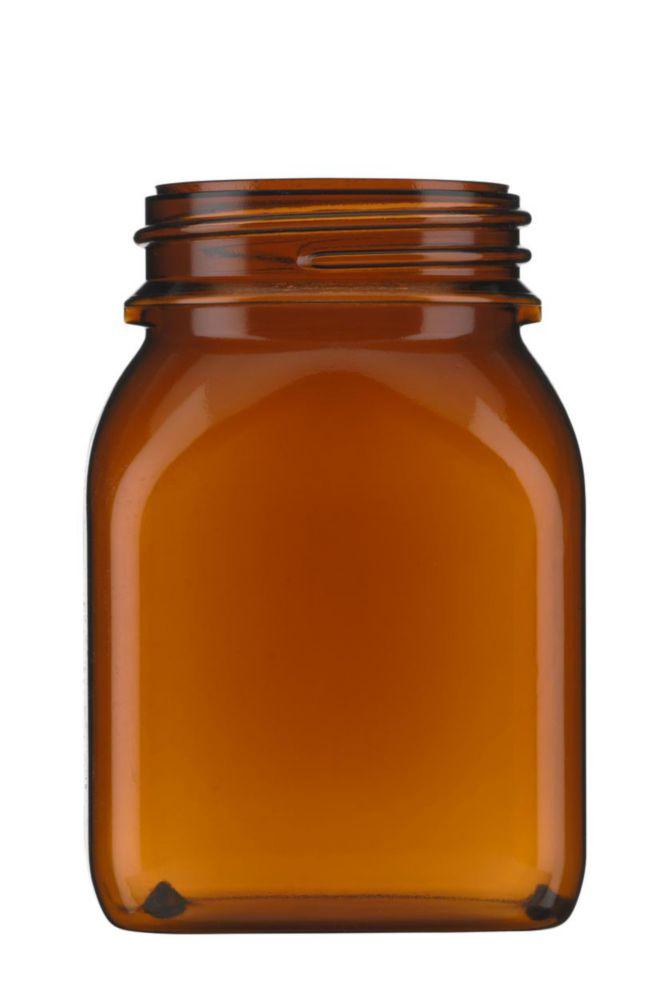 Kautex Textron PVC Wide Mouth Container 500ml – Brown, Square Shape, Without Closure