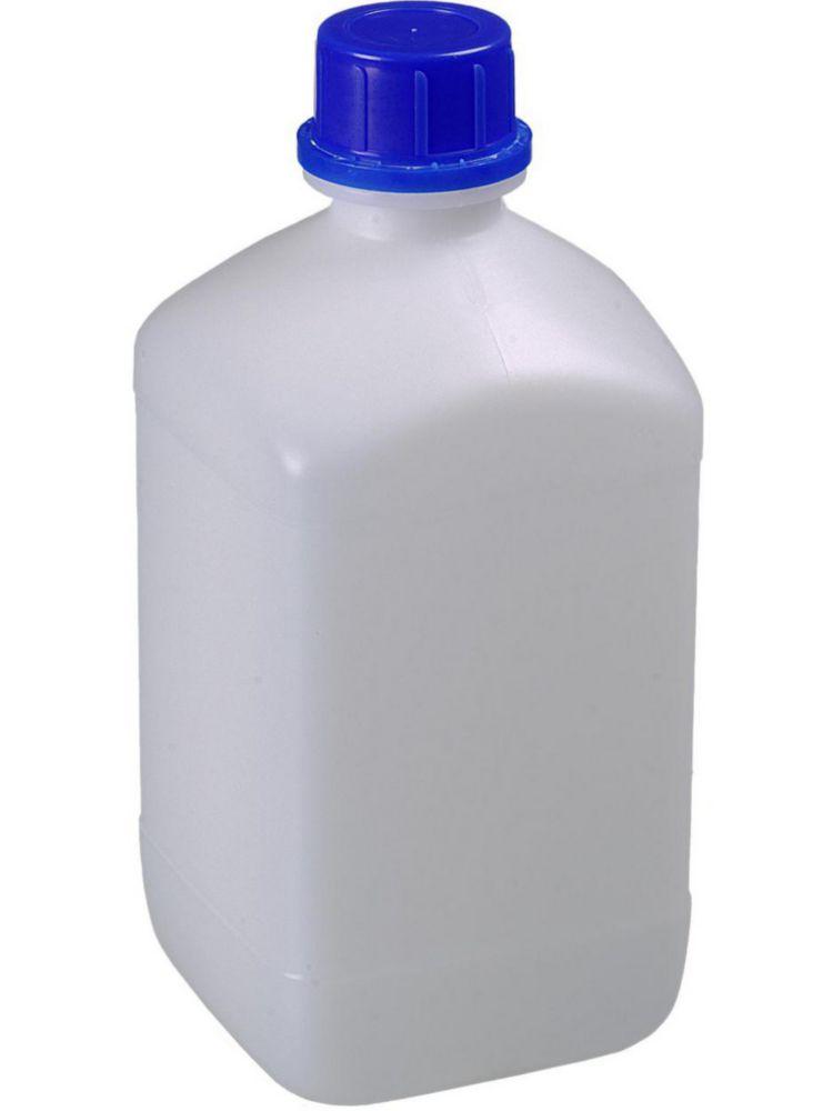 Bürkle Square/Chemical Bottle 2500 ml Narrow Neck, with Closure, Blue