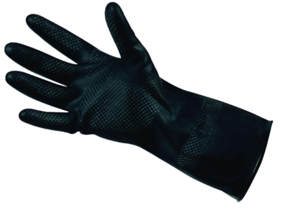 EKASTU Chemical Protection Gloves Size 8-8½ (M) M2-PLUS, Cat.3, Polychloroprene, Black, Approx. 31 cm Long, Pair

