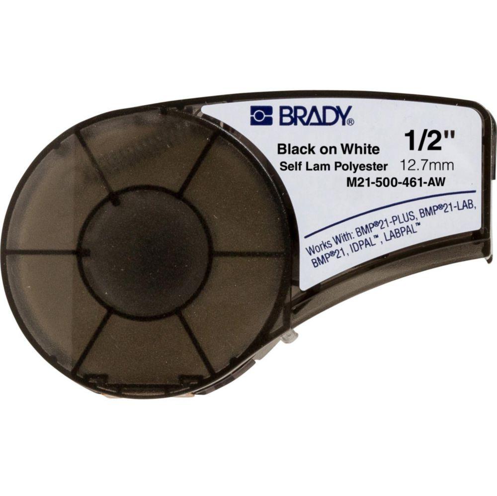 Brady High-Performance Labels White Polyester B-461 M21 500-461 12.70 mm x 6.4 m Roll