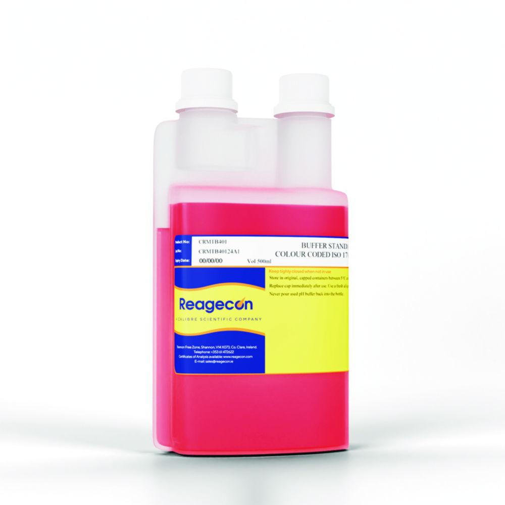 Reagecon Buffer Standard pH 4.01 at 25°C Technical Colour Coded ISO 17034 Certified Reference Material 500ml

