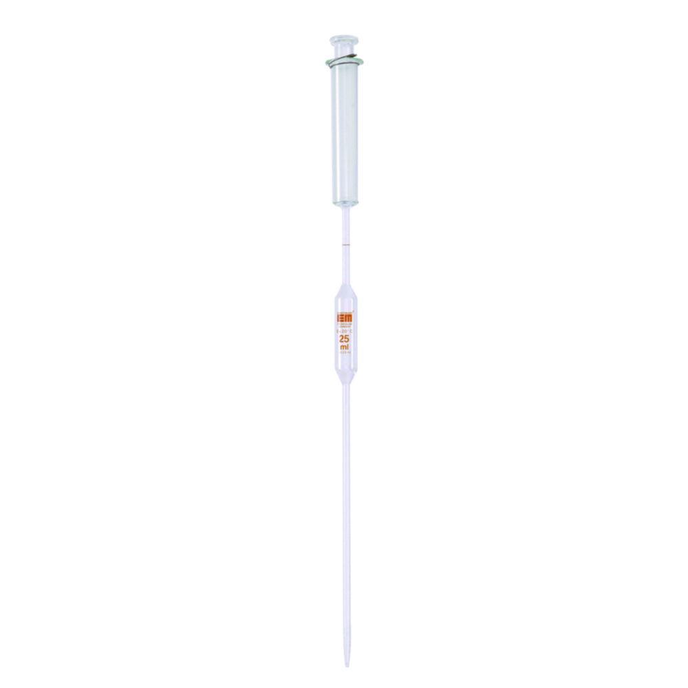 Hirschmann Volumetric Pipette 1 ml with Piston, Amber Graduation
