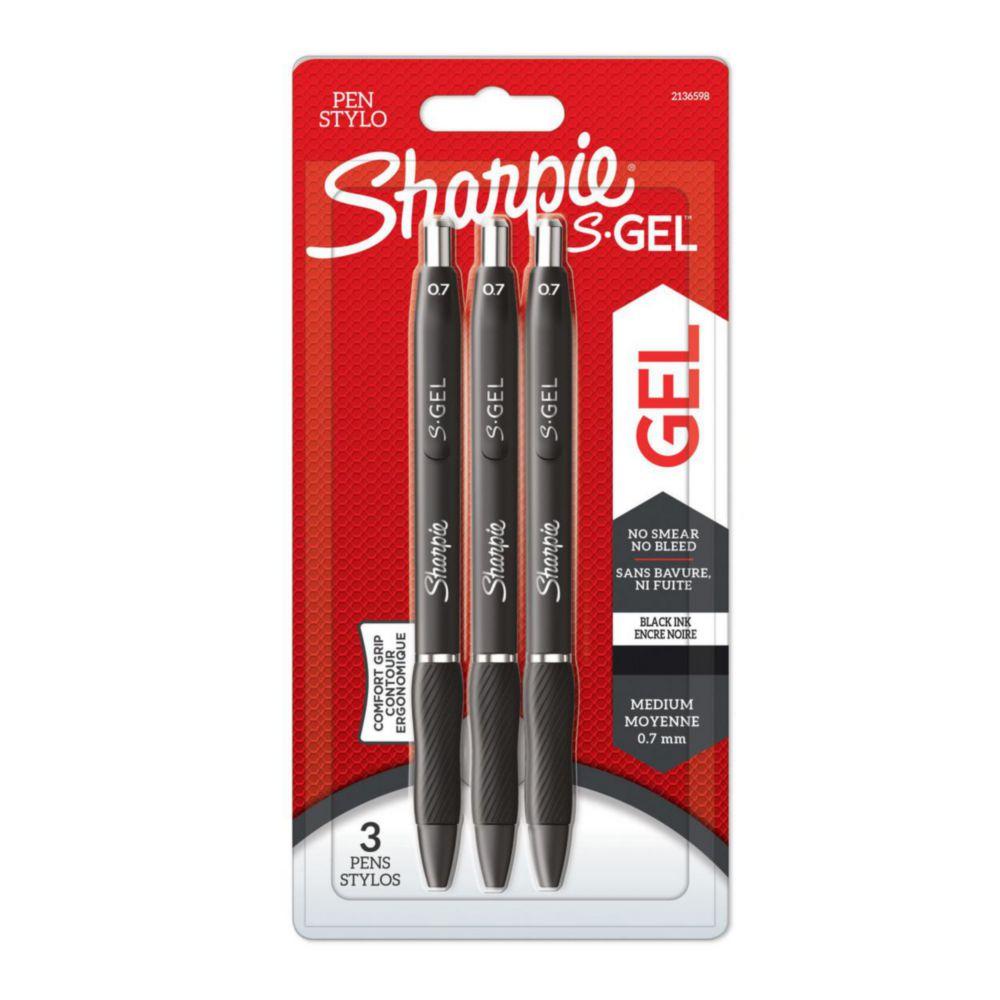 Laborbedarf Sharpie S-Gel Gel Pens with the Highest Writing Comfort, Blister of 3 (Black)