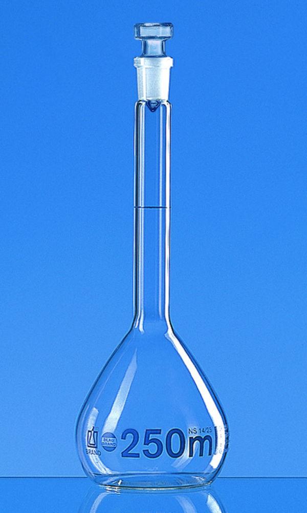 BRAND Volumetric Flasks Blaubrand Class A DE-M 25mL NS 10/19 Boro 3.3 Glass Stopper with Individual Certificate

