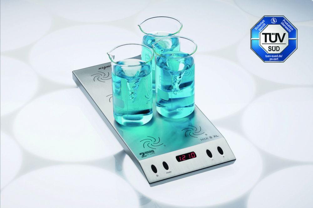 2mag Multiple Magnetic Stirrer MIX 8 XL for 8 x 600ml Beaker Glasses (Tall Form), 100-1600 rpm