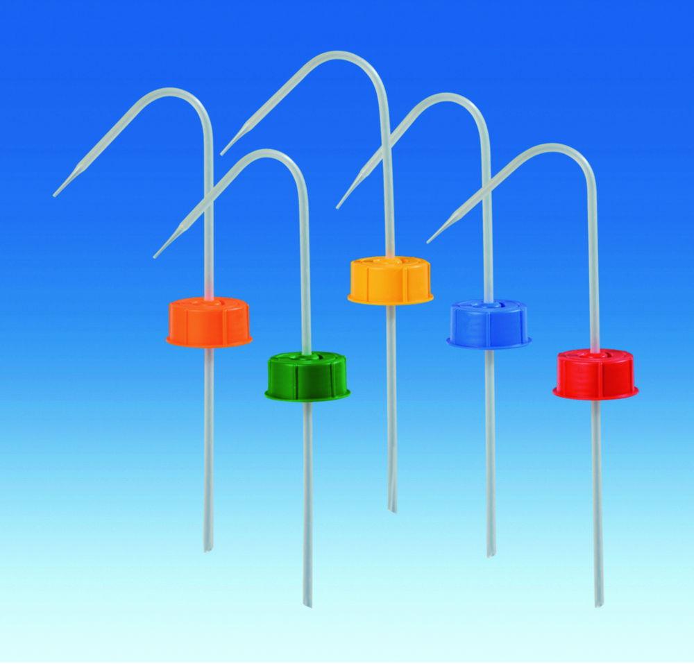 VITLAB Vent Cap with Screw Connection and Squirt Pipe, PP Clear for Bottle 500 mL, GL-25