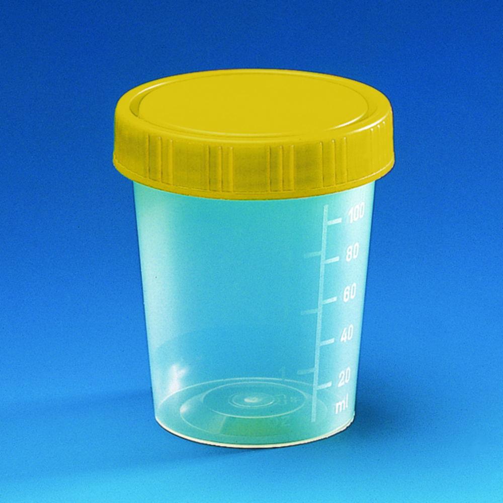BRAND Universal Container PP Screw Cap PE Yellow 100 mL Y-Sterile Pack of 240

