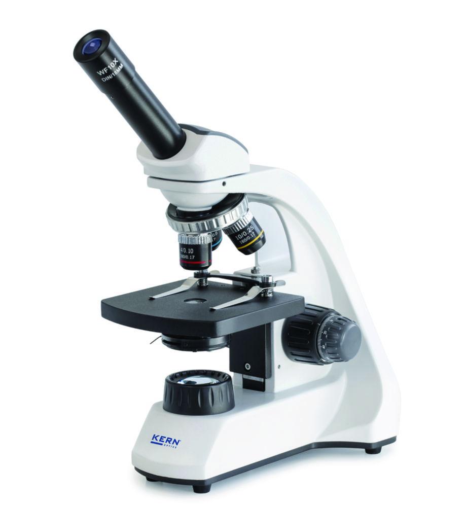 Kern OBT 101 Monocular Compound Microscope, Achromat 4/10/40 WF10x18; 1W LED

