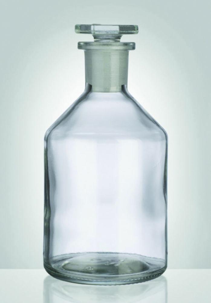 Bohemia Bottle with Sloping Shoulder 50 ml Narrow Neck, Clear Glass with Ground-in Flat Glass Stopper

