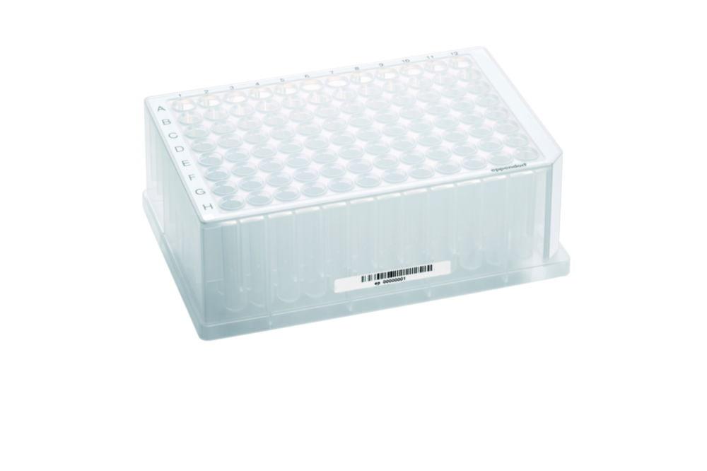 Eppendorf Deepwell Plate 96 /1000 µl with Barcodes, Standard, Def. Color Wells, Colorless, Pack of 80 Plates


