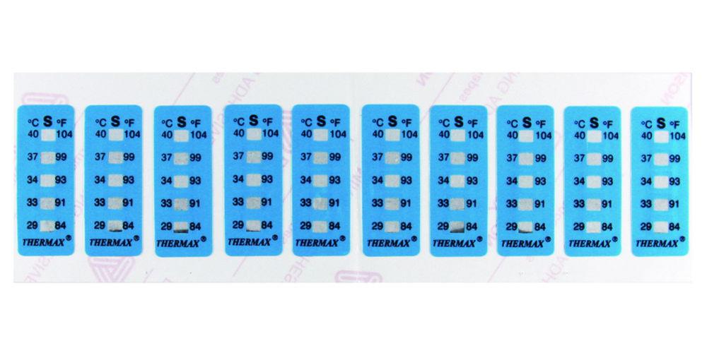 Thermax Temperature Recording Strips, 35 x 15 mm Range +29° - +40°C, Pack of 10