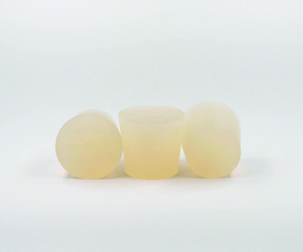 Deutsch & Neumann Silicone Stopper 47 x 55 x 40 mm with 1 Hole of 6 mm According to DIN 12871 (VMQ) Transparent
