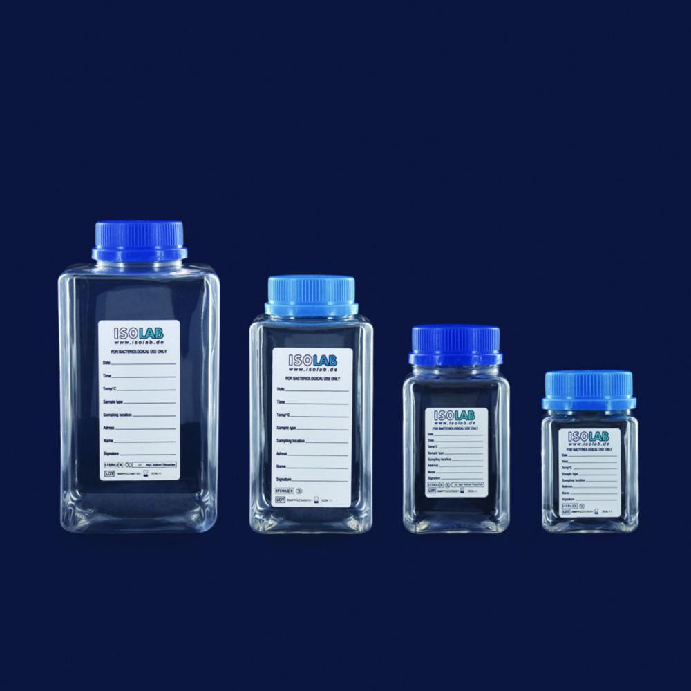 Water Sampling Bottle 500 ml, PET clear, w. sodiumthiosulfate, single packed, sterile, pack of 42