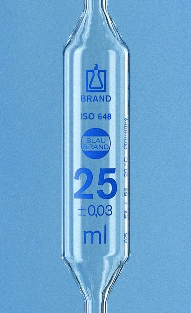 BRAND Volumetric Pipet 5mL with 2 Marks Blaubrand CL-AS AR Glass KB Blue Grad (Pack of 6)

