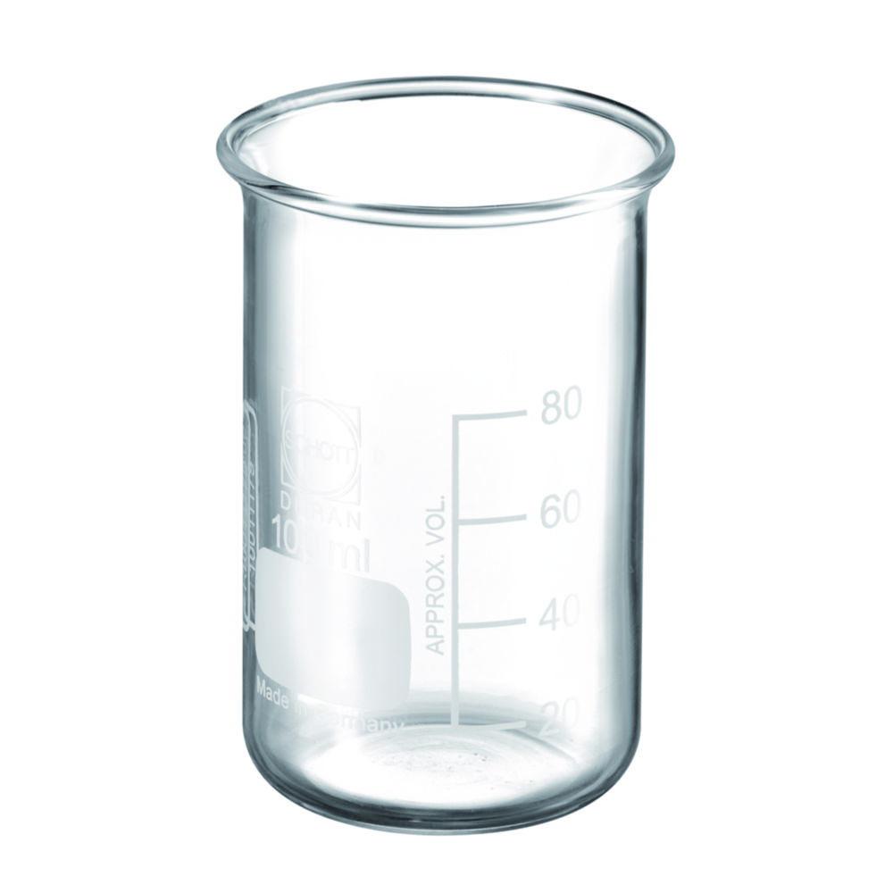 Bandelin Vessel SD 01.2 100ml, Glass, without Beak, I.D.: 44mm, H: 80mm, Pack of 10

