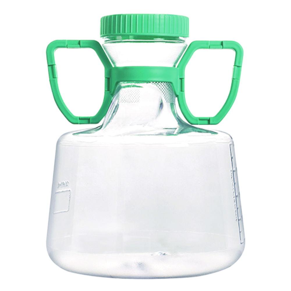 Erlenmeyer Flask 5000ml, PC non-treated, vent cap, Dnase/Rnase,Non-Pyrogenic, with handle, pack of 4