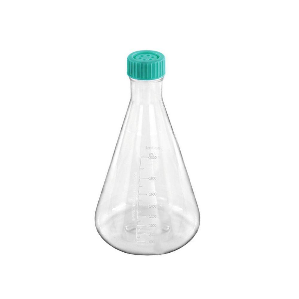 Erlenmeyer Flask 3000ml, PC non-treated, vent cap, Dnase/Rnase,Non-Pyrogenic, pack of 4