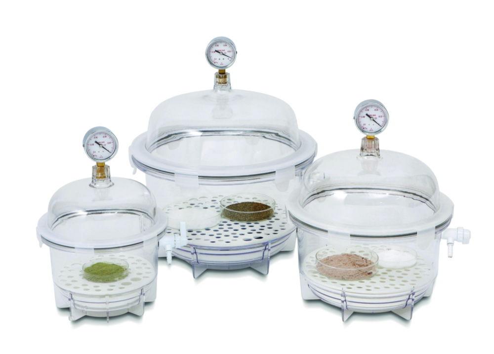 LLG Vacuum Desiccator VDR-25G Round PC with Gauge Ø 308x400mm