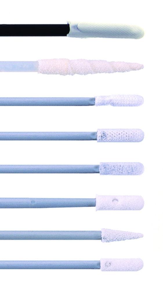 Ideal-tek Swab 71 mm, Pointed End Head PU Foam, 3.7 x 3.7 mm, Handle Nylon, Pack of 100
