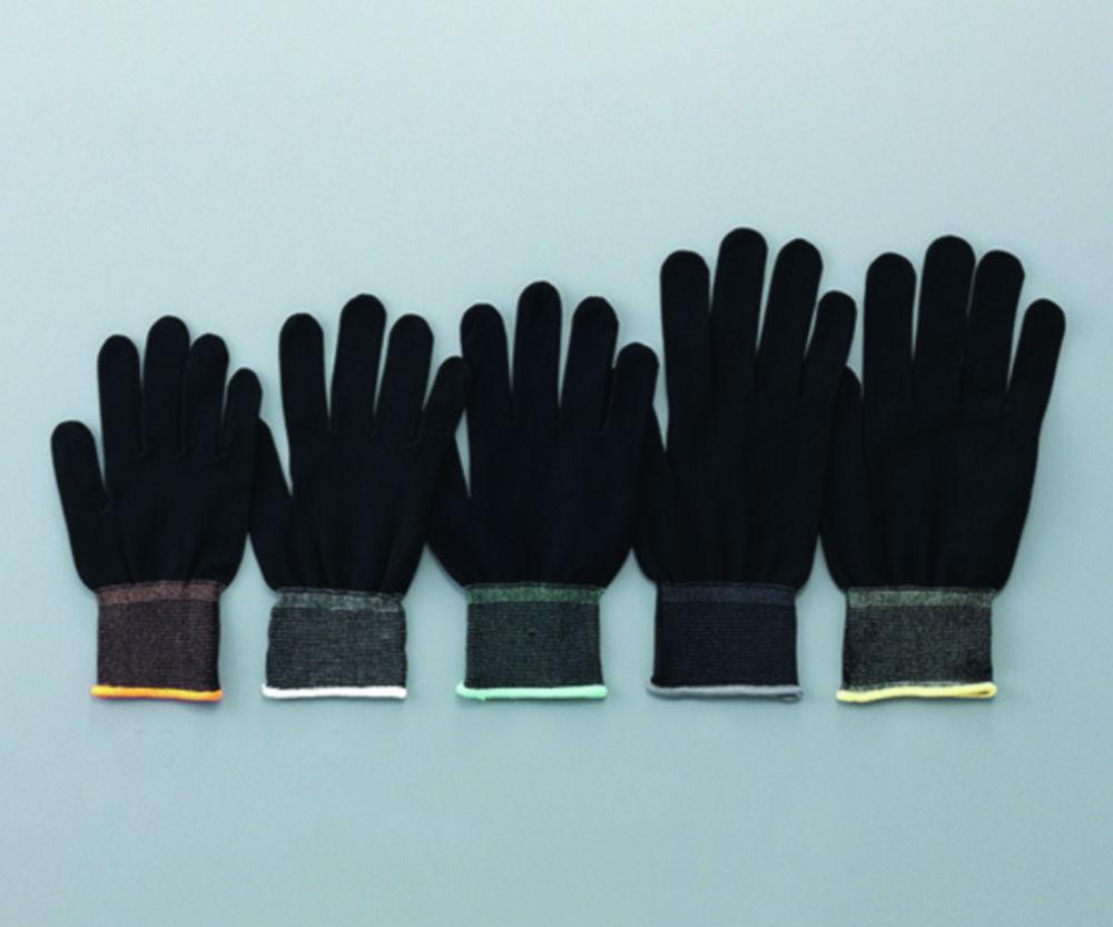 As One ASPURE Gloves, Polyester, Size M Black, PU-Coated Palm, Overlock Edge, Pack of 10 Pairs