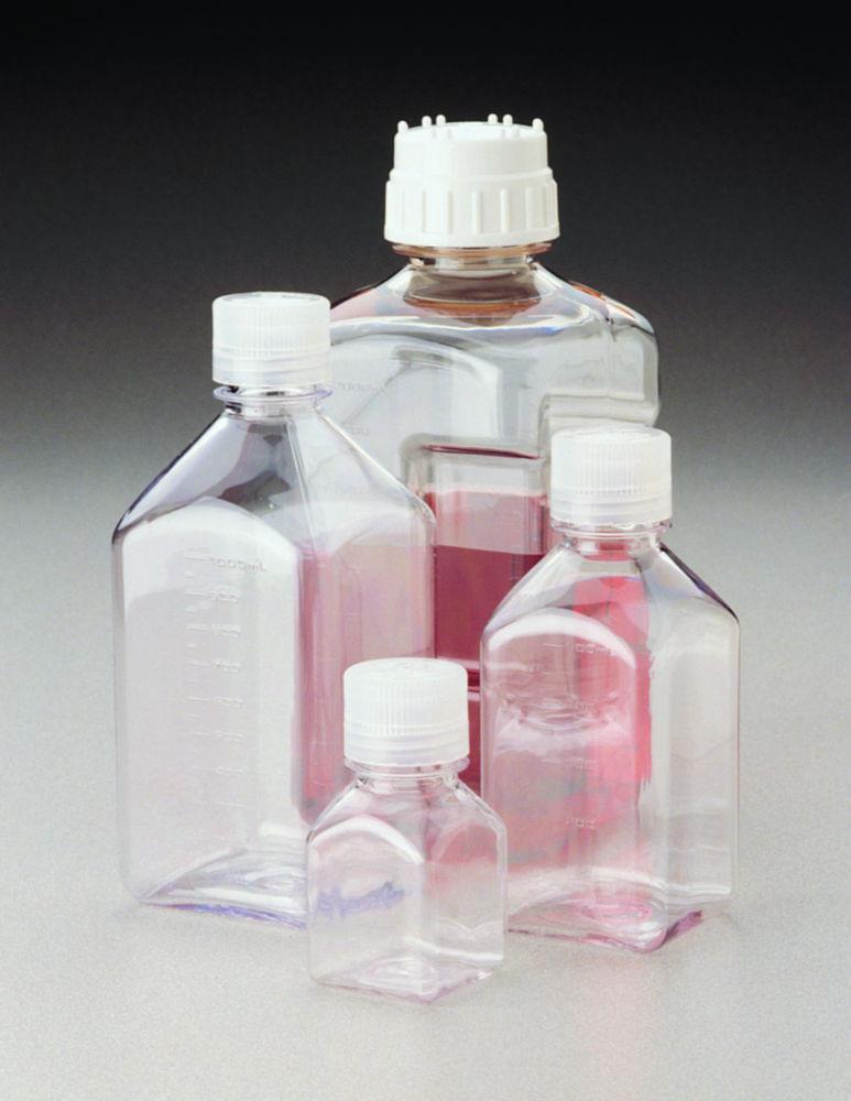 Thermo Nalgene Square Polycarbonate Bottle with Screw Cap, 1000 mL, Autoclavable