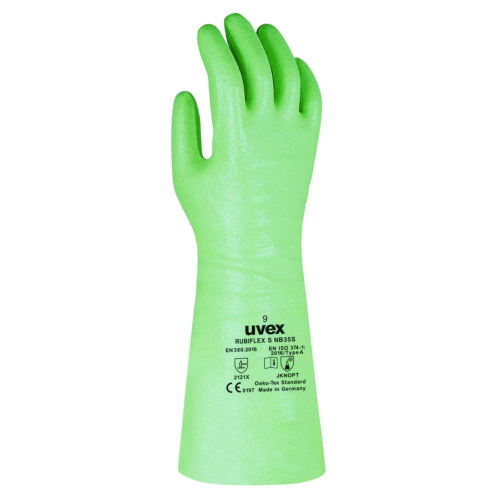 Uvex Protection Gloves RUBIFLEX S NB35S, CA35 CM, Size 9, Type 98891, Green, Pair