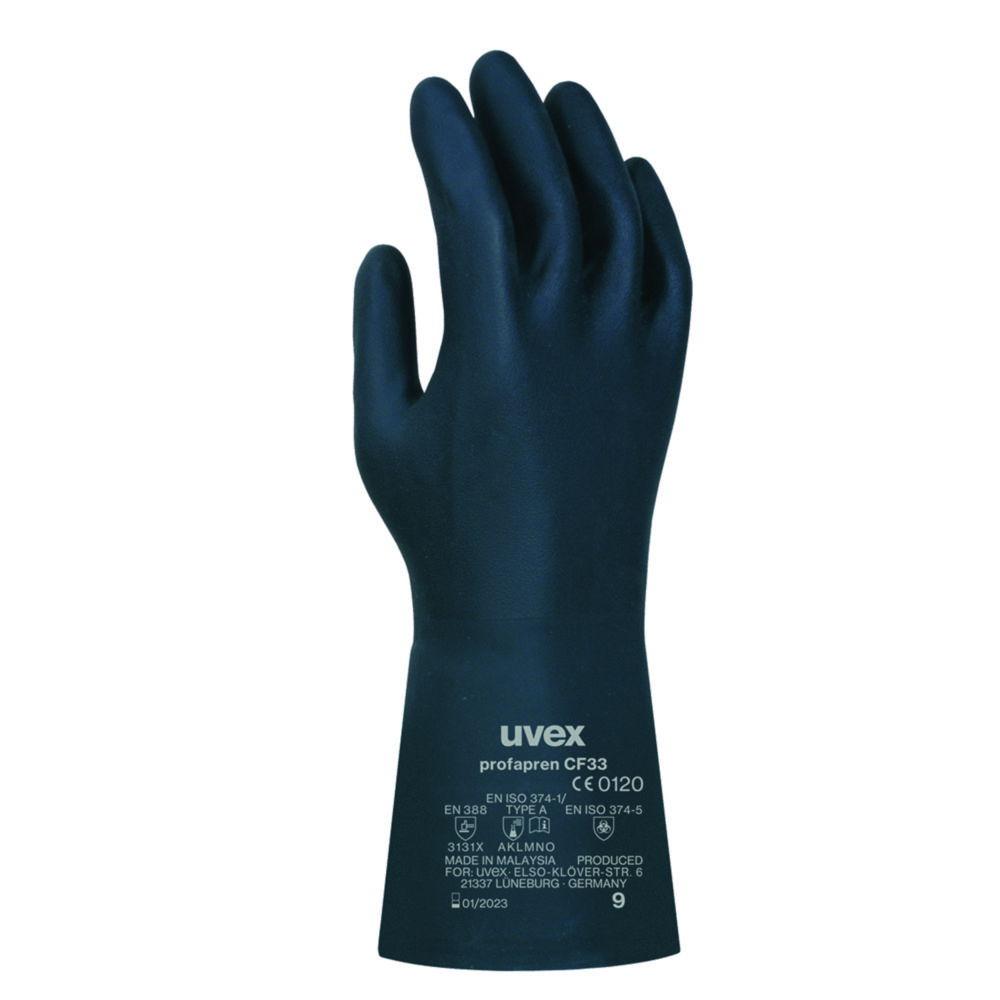 Uvex Protection Gloves PROFAPREN CF33, 33 CM, Size 10 (XL), Type 60119, Dark Blue, Pack of 10 Pair