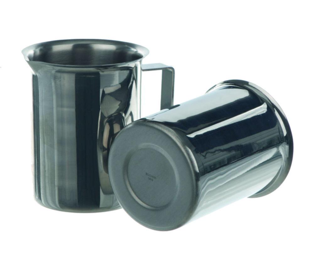BOCHEM Beaker 250 ml, 18/10 Steel with Rim, Spout and Handle