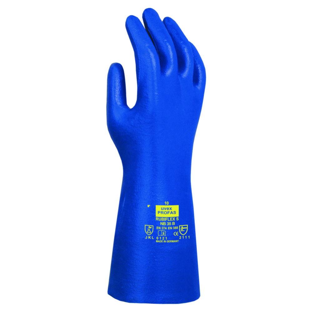 Uvex Protection Gloves RUBIFLEX S NB35B ca. 35 cm, Size 8, Type 60224, Blue, Pair

