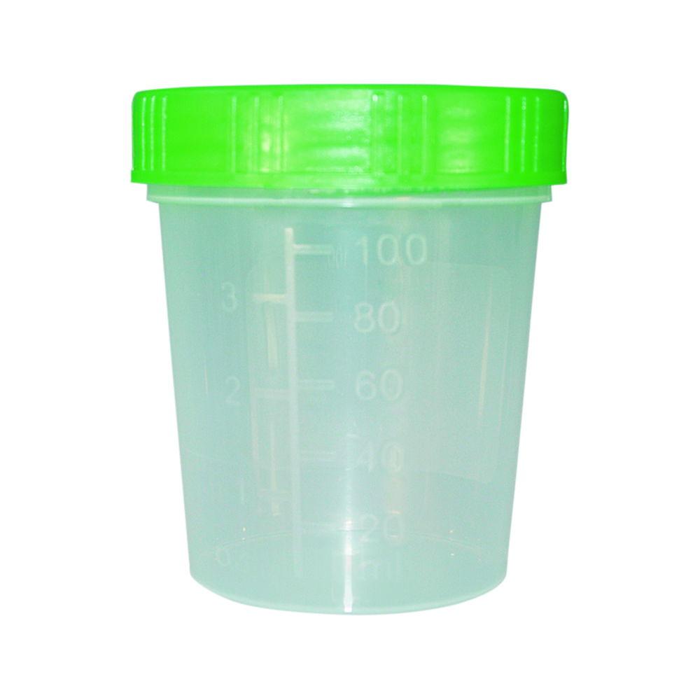 Paul Boettger Urine Beaker 125 ml, PP with Screw Cap Yellow, HD-PE, Sterile, Pack of 5