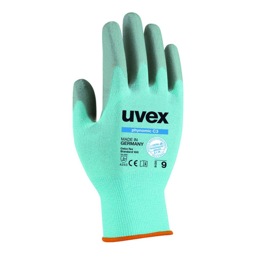 Uvex Phynomic C3 Cut Protection Gloves, Size 10, Sky Blue with Aqua-Polymer Foam Coating (Pair)