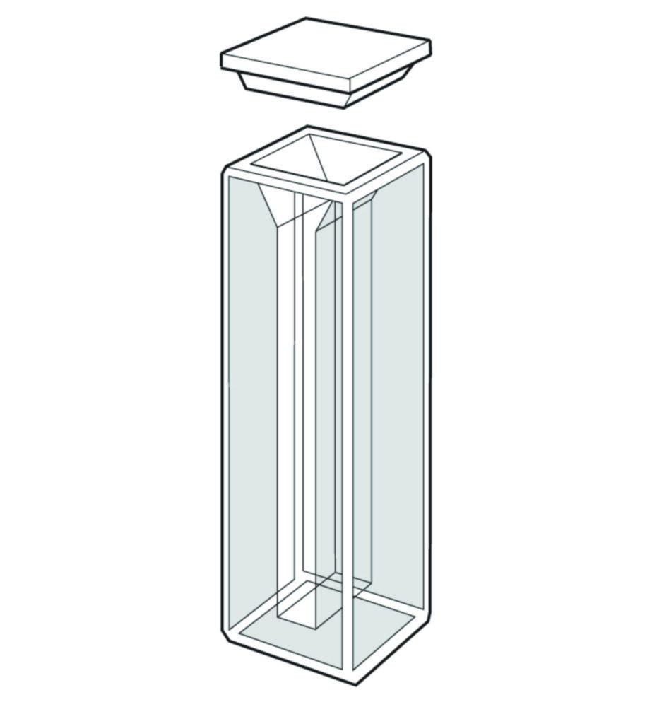 Starna Semi Micro Küvette Type 9,10mm Optical Path Length Quartz Glass, 1,4 ml, Non Sealing PTFE-Cover