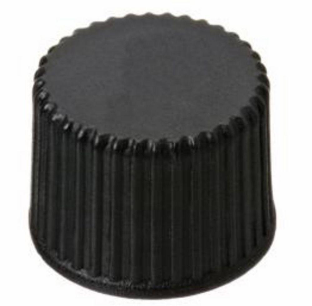 LLG Screw Cap N 8, Black Polypropylene, Closed Top, Pack of 100