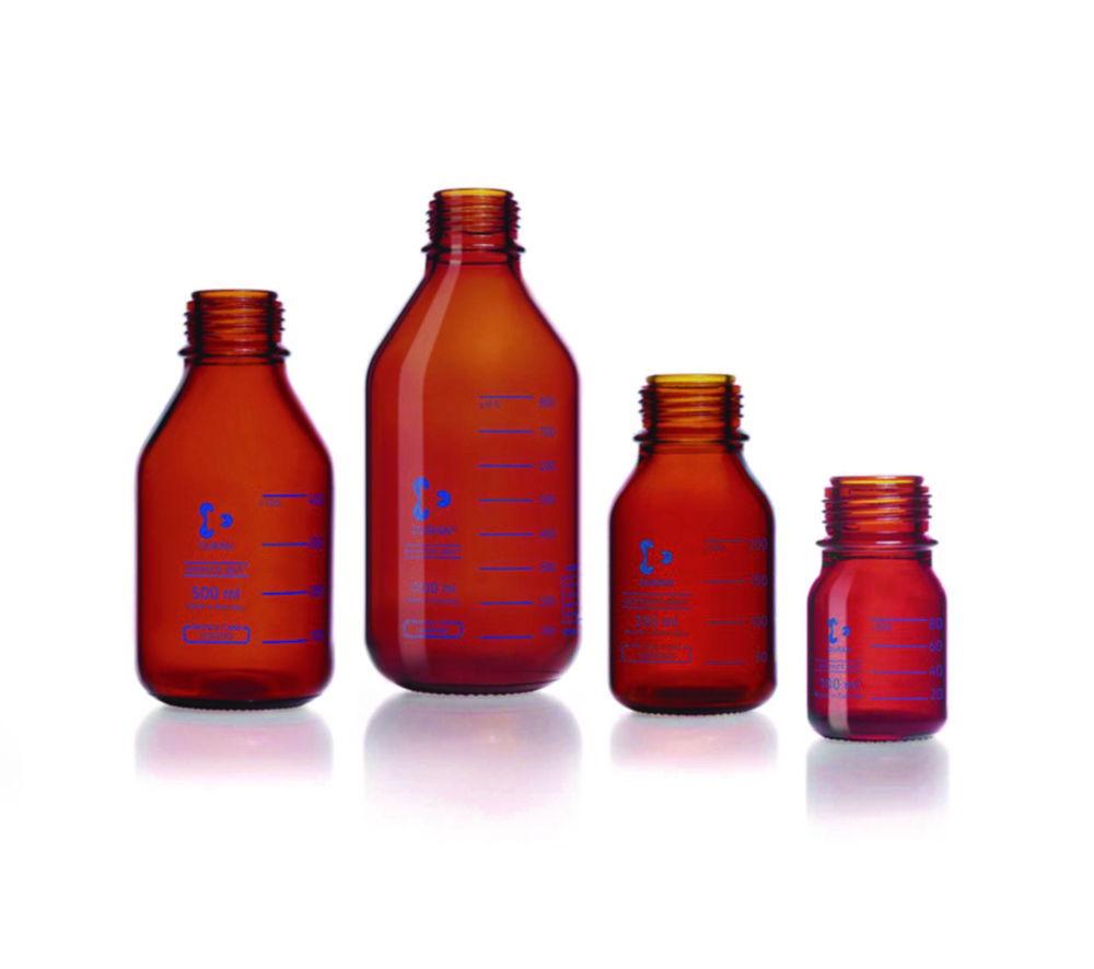 DWK Duran Laboratory Bottle, 500 mL, Amber, Pressure Plus GL45, Pressure Resistant to -1/+1.5 Bar​