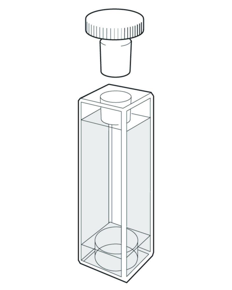 Starna Macro Cell Type 21, 10mm Optical Path Length 3.5 ml, Quartz Glas, Well for Magnet Location, Non Sealing PTFE-Cover
