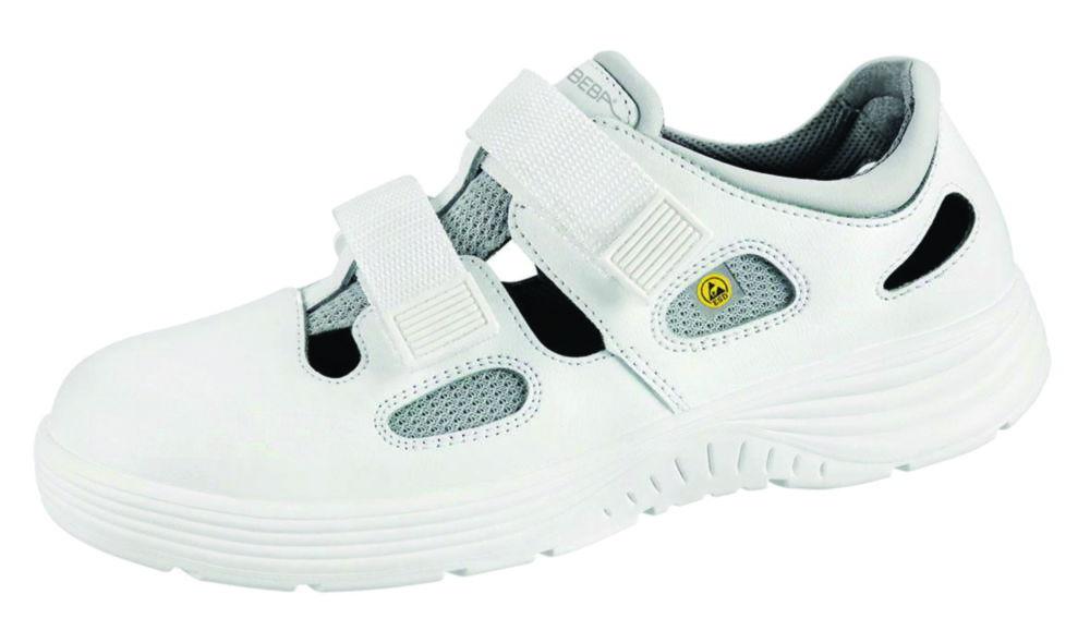 Abeba Safety Shoes X-Light, Size 45, Smooth Leather, White, with Steel Cap, ESD-According to DIN EN 61340
