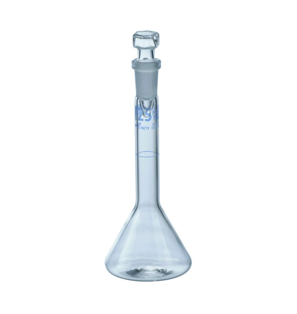 Hirschmann Volumetric Flask 1 ml, Cl. A DURAN, NS 7/16, Hollow Glass Stopper Trapezoid, Batch Identification