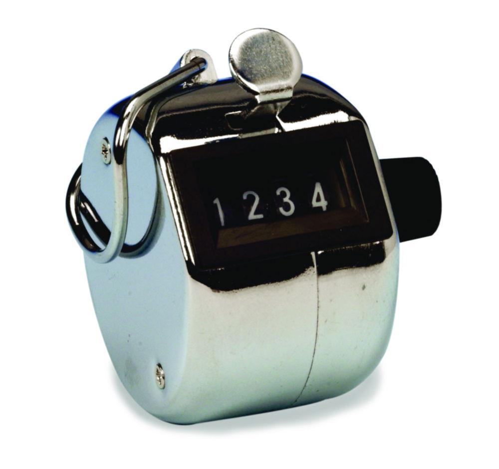 Heathrow Scientific Hand Tally Counter, 4 Places, 46mm Diameter x 41mm, with Ring, Counting from 1 to 9999