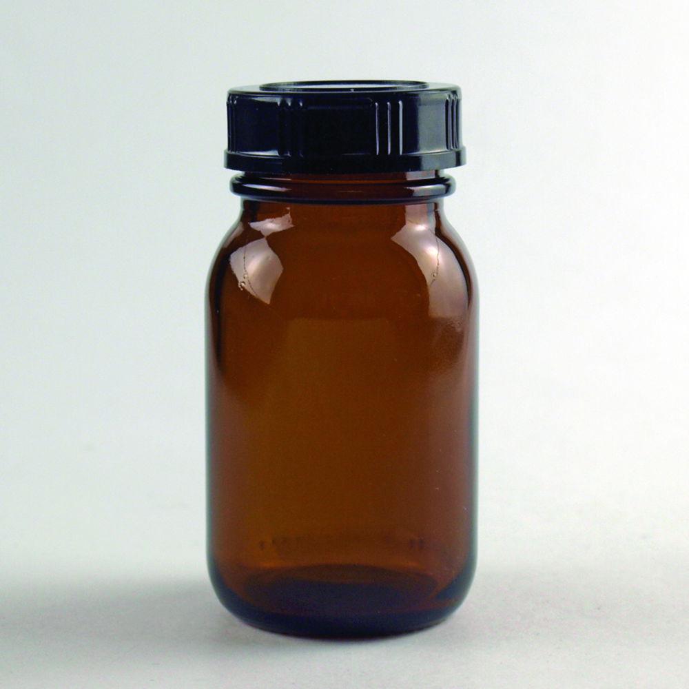 Hecht Wide-Neck Jar 250 ml, GL 55 with Thread and Screw Cap, Amber Glass

