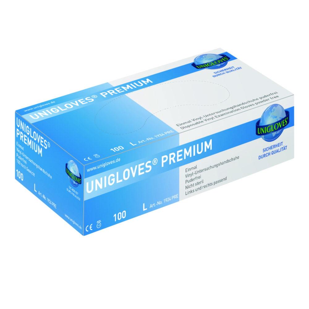 Unigloves Vinyl Gloves Size S 6-7 "PREMIUM", Non-Sterile, Powder-Free, Pack of 100