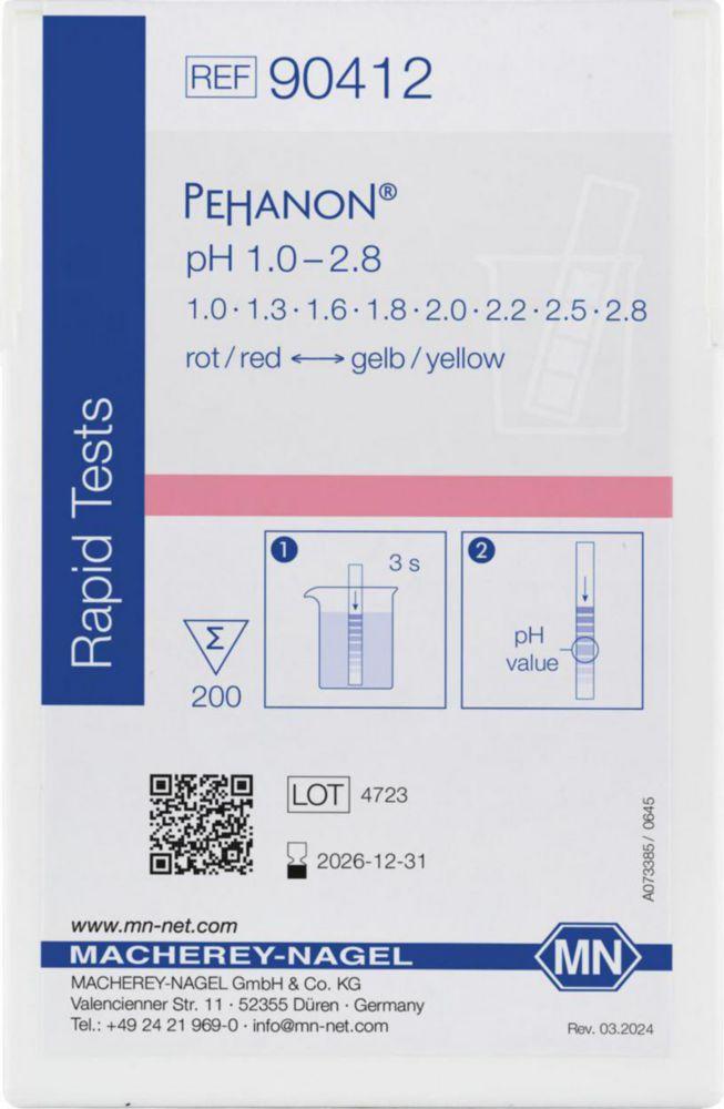 Macherey-Nagel PEHANON pH Indicator Paper 1.0–2.8, Pack of 200