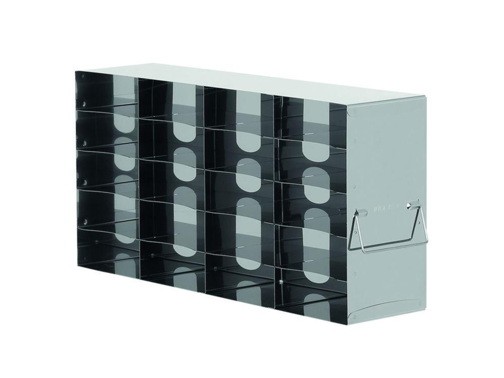 TENAK Standard Rack for Refrigerators 278x561x139mm for 20 Cryoboxes (50mm High, Stainless Steel)

