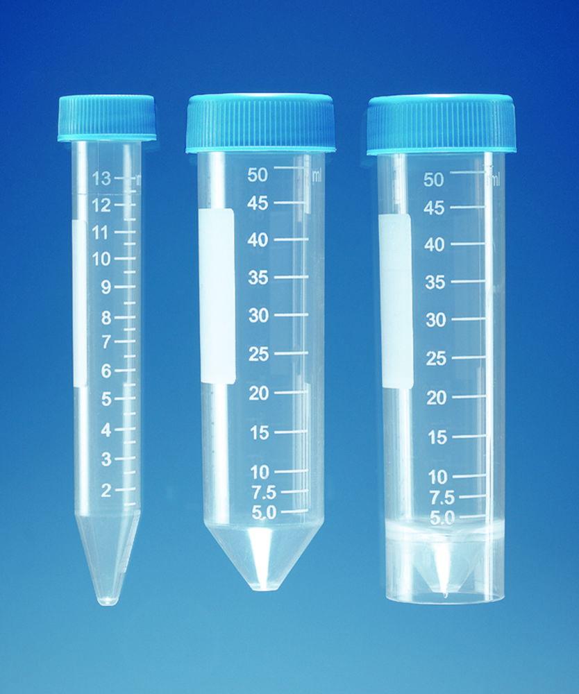 BRAND Centrifuge Tubes 50 mL PP Graduated with Screw Cap, Round Bottom, γ-Ray Sterile – Pack of 300