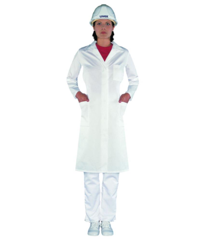 Uvex Ladies Laboratory Coat, Size 38, White, 65% Polyester / 35% Cotton, 1/1 Arm Type (81510)​

